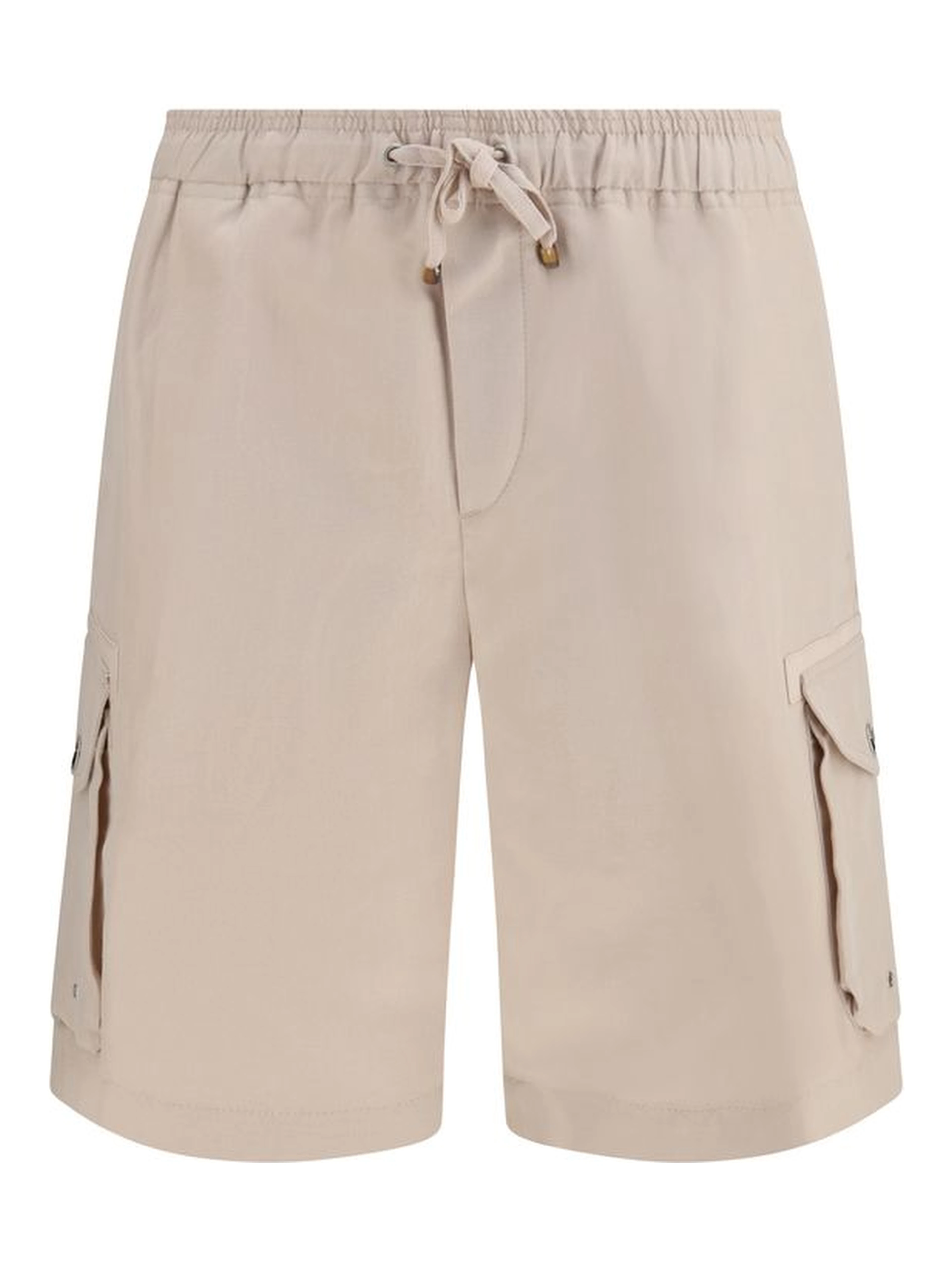Beige Linen Bermuda Shorts