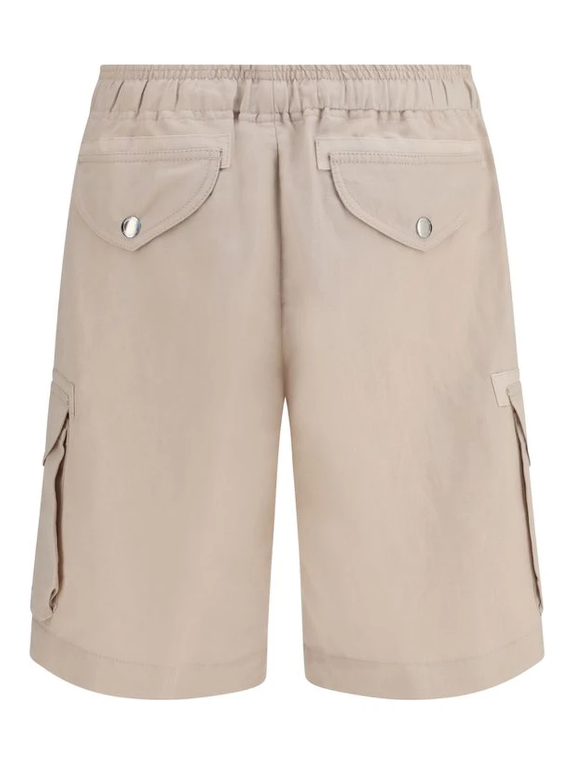 Beige Linen Bermuda Shorts