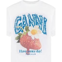 GANNI T-shirts and Polos Bright white