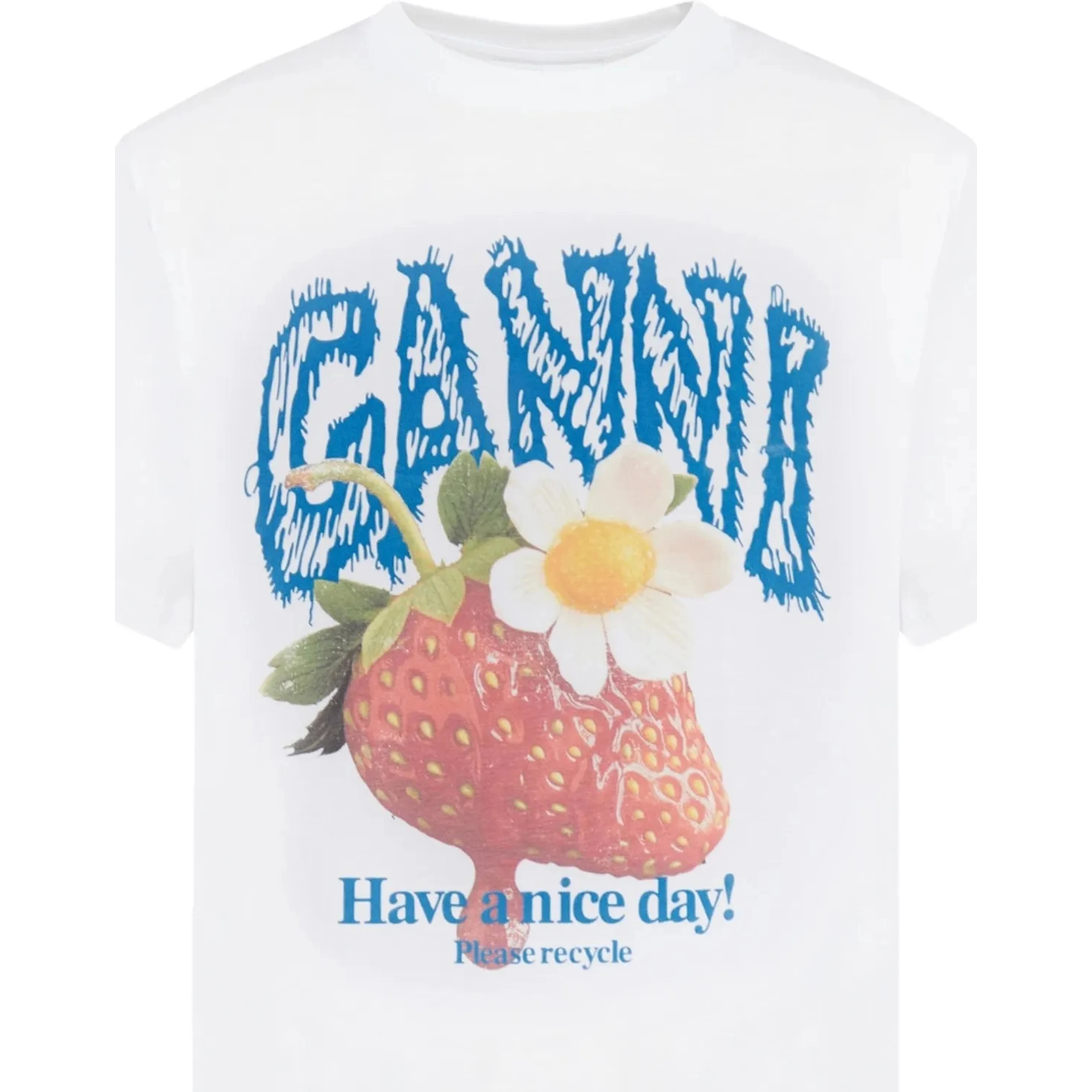 GANNI T-shirts and Polos Bright white