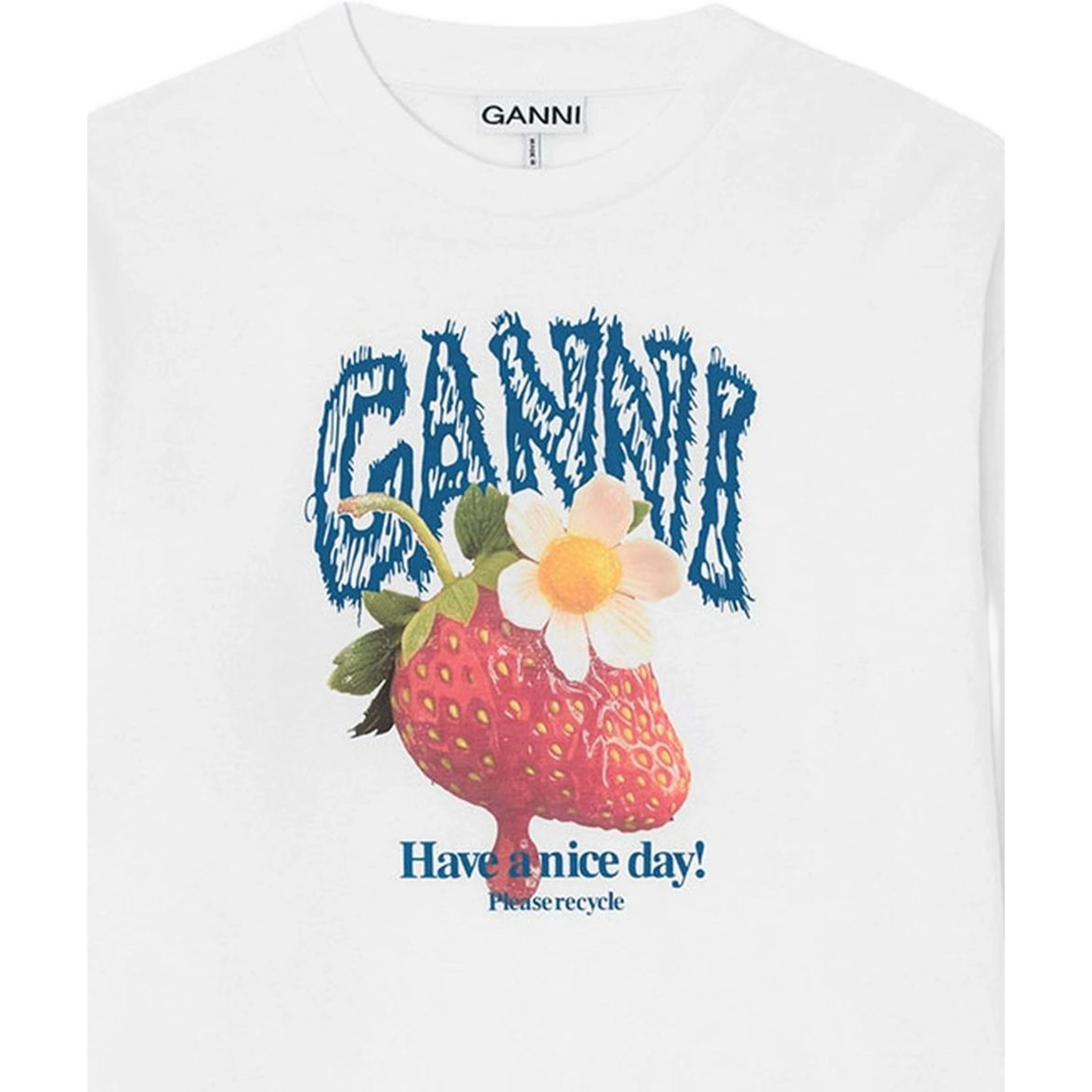 GANNI T-shirts and Polos Bright white