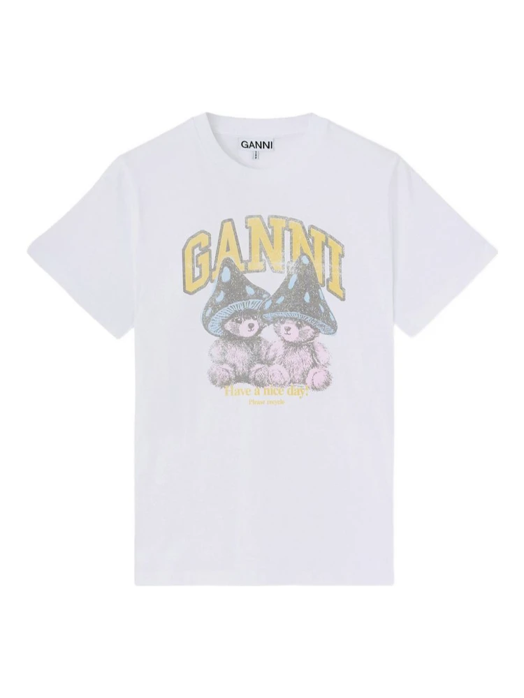GANNI T-shirts and Polos Bright white