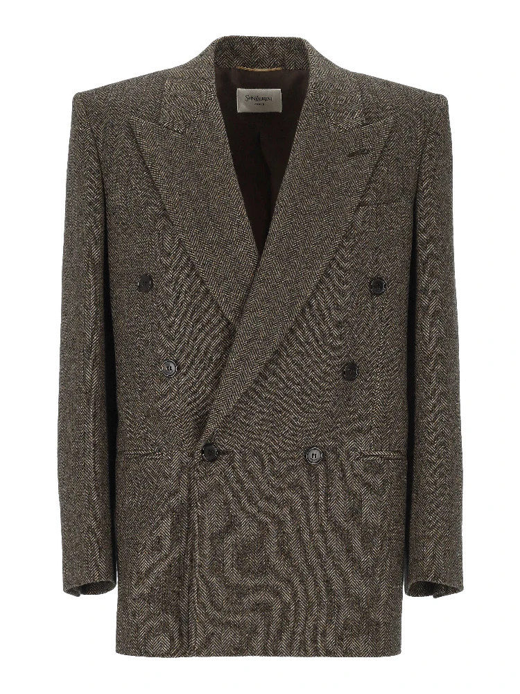 Saint Laurent Jackets Brown