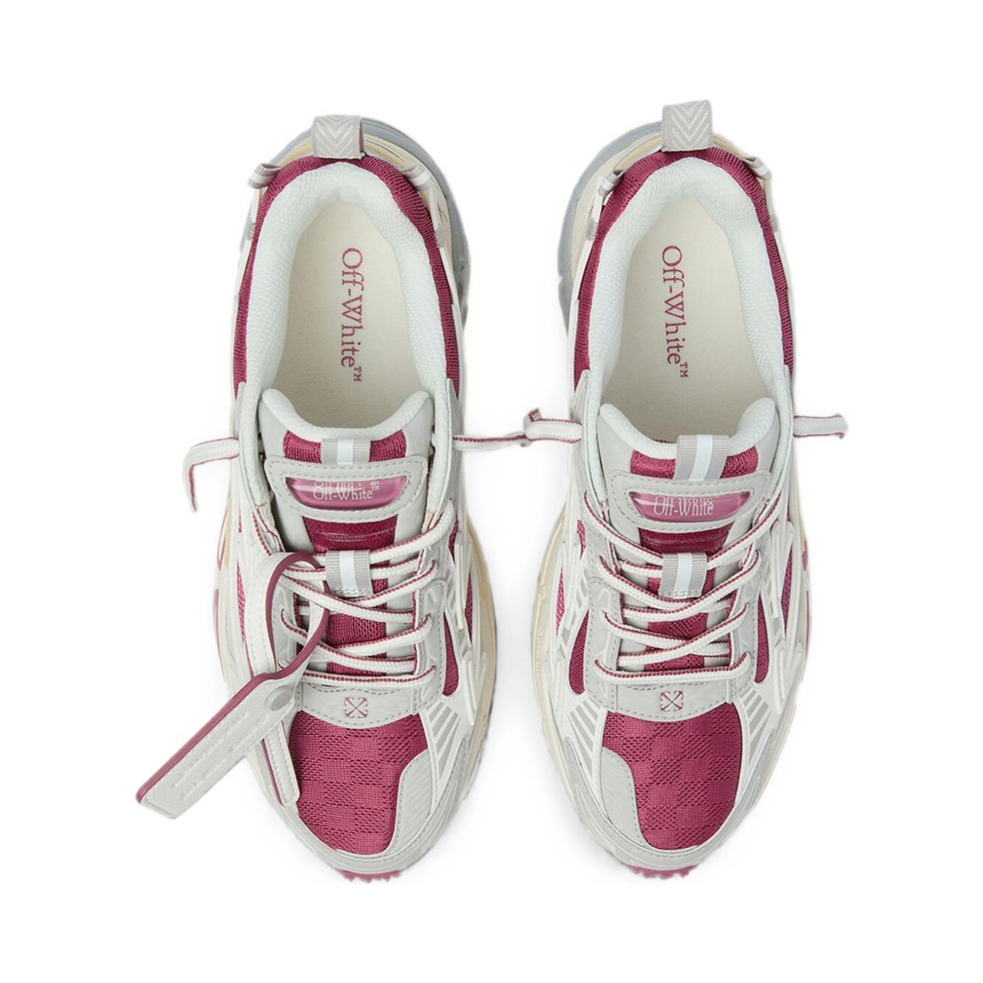 Off White Sneakers Magenta red / White