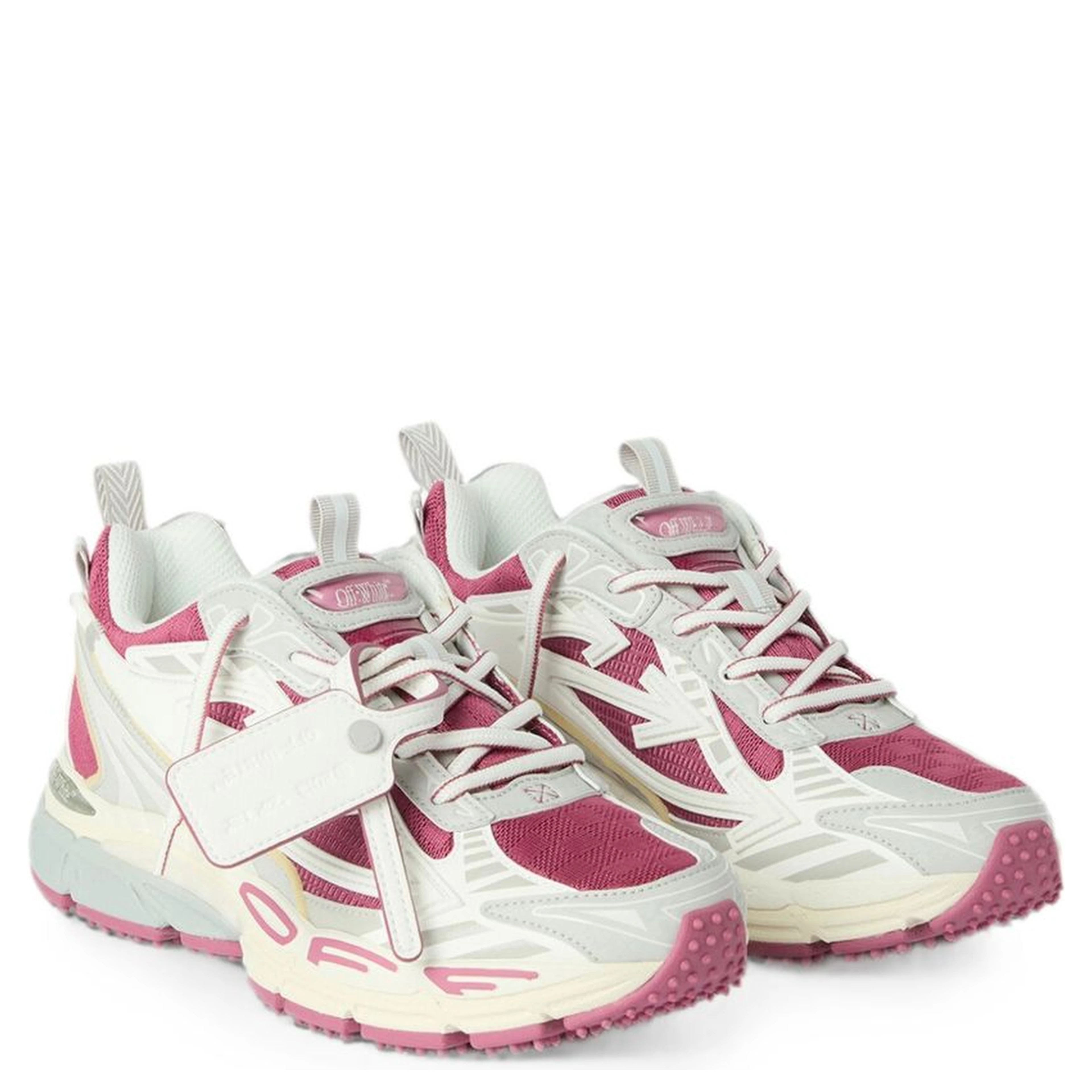 Off White Sneakers Magenta red / White