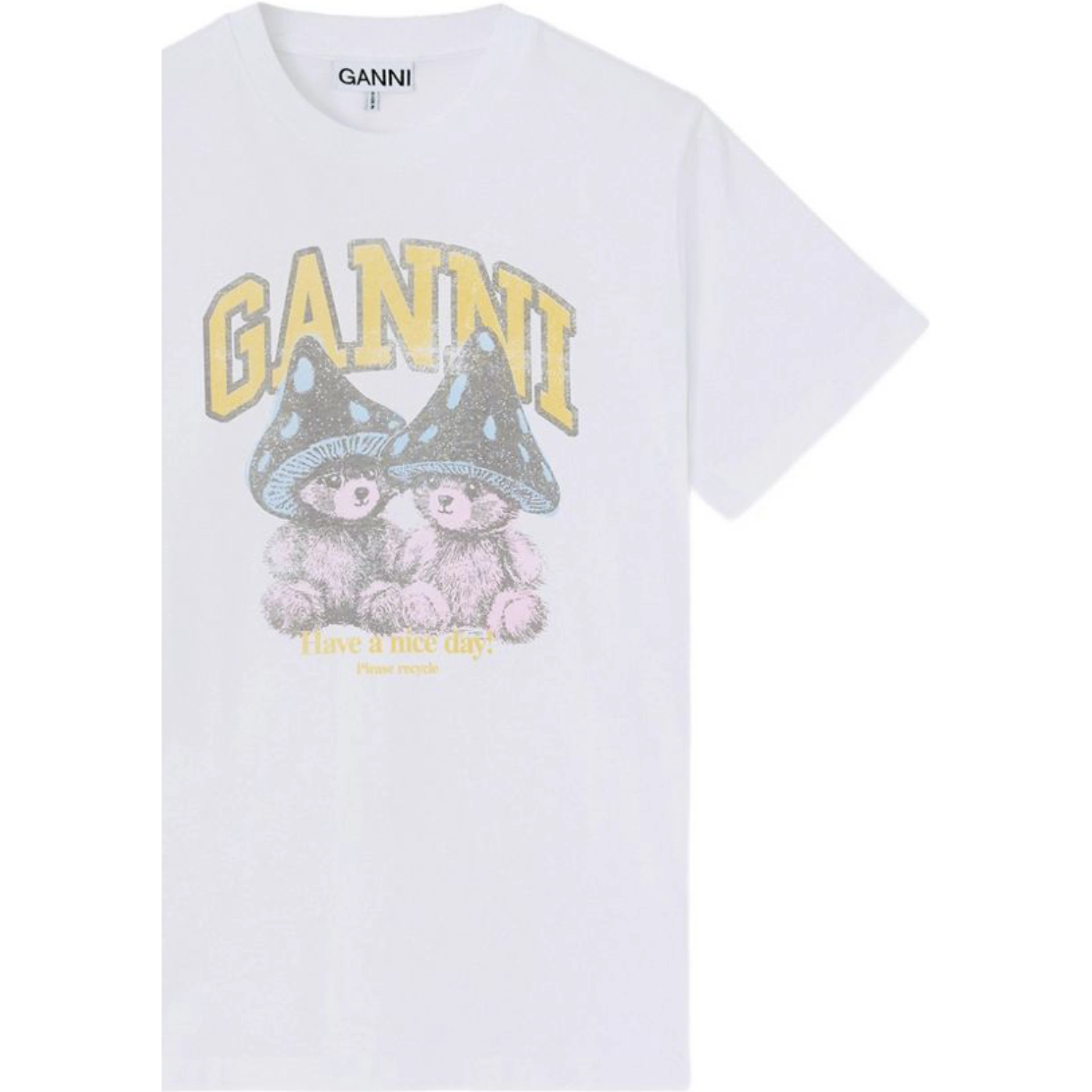 GANNI T-shirts and Polos Bright white