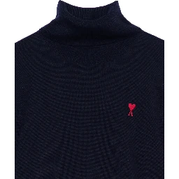 Ami Sweaters Navy Blue/ Red