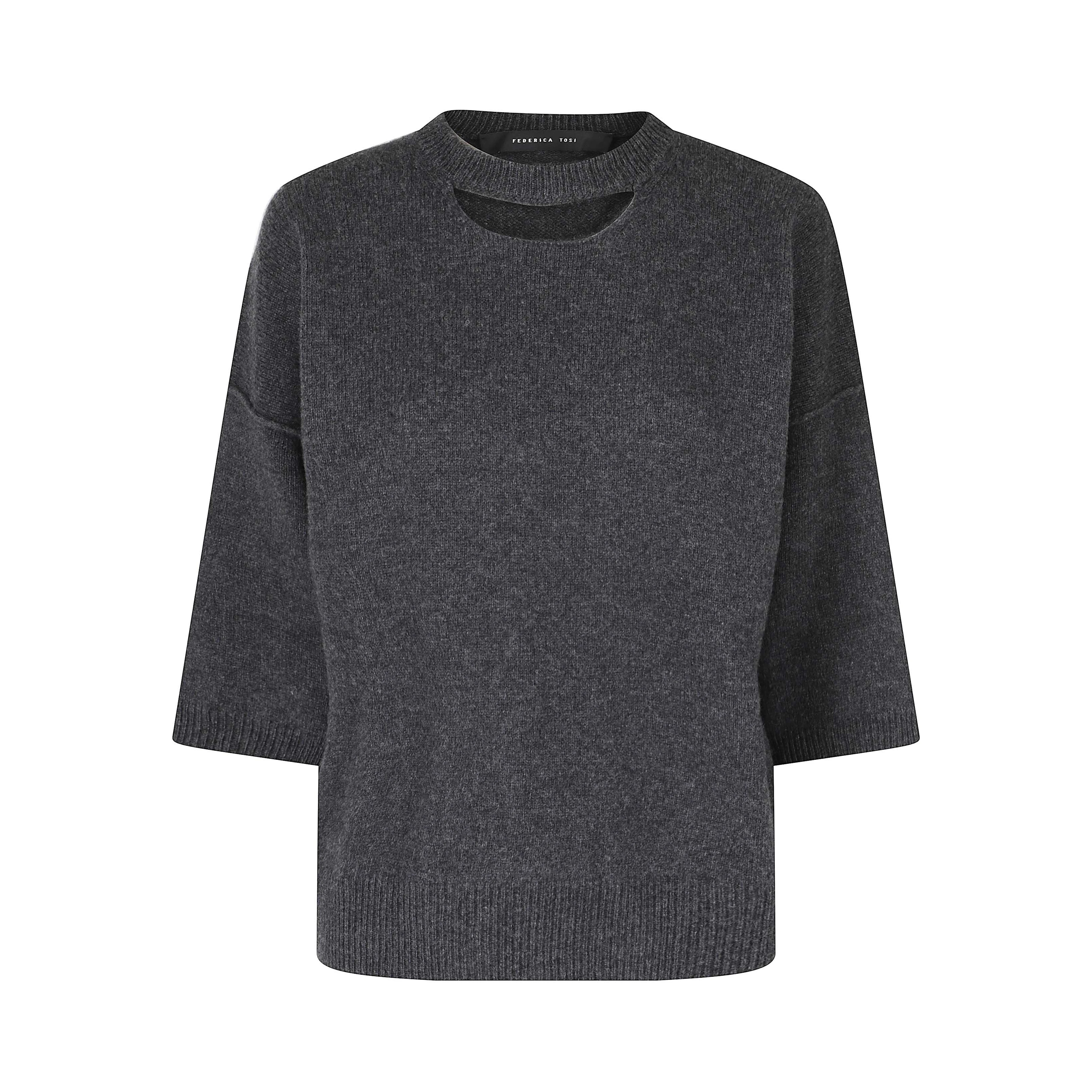 MAGLIA GIROCOLLO CON APERTURA MANICHE 3/4