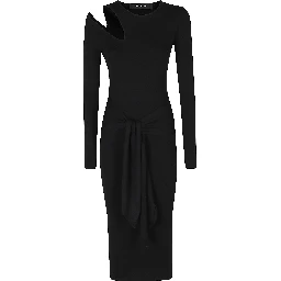 ABITO MIDI SPALLA CUT OFF IN VISCOSA