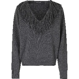 MAGLIA SCOLLO V CON FRANGE
