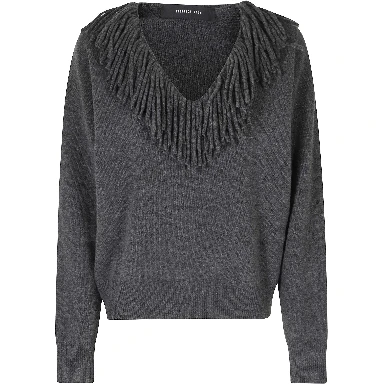 MAGLIA SCOLLO V CON FRANGE