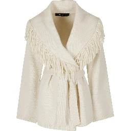 CARDIGAN CON CINTURA E FRANGE