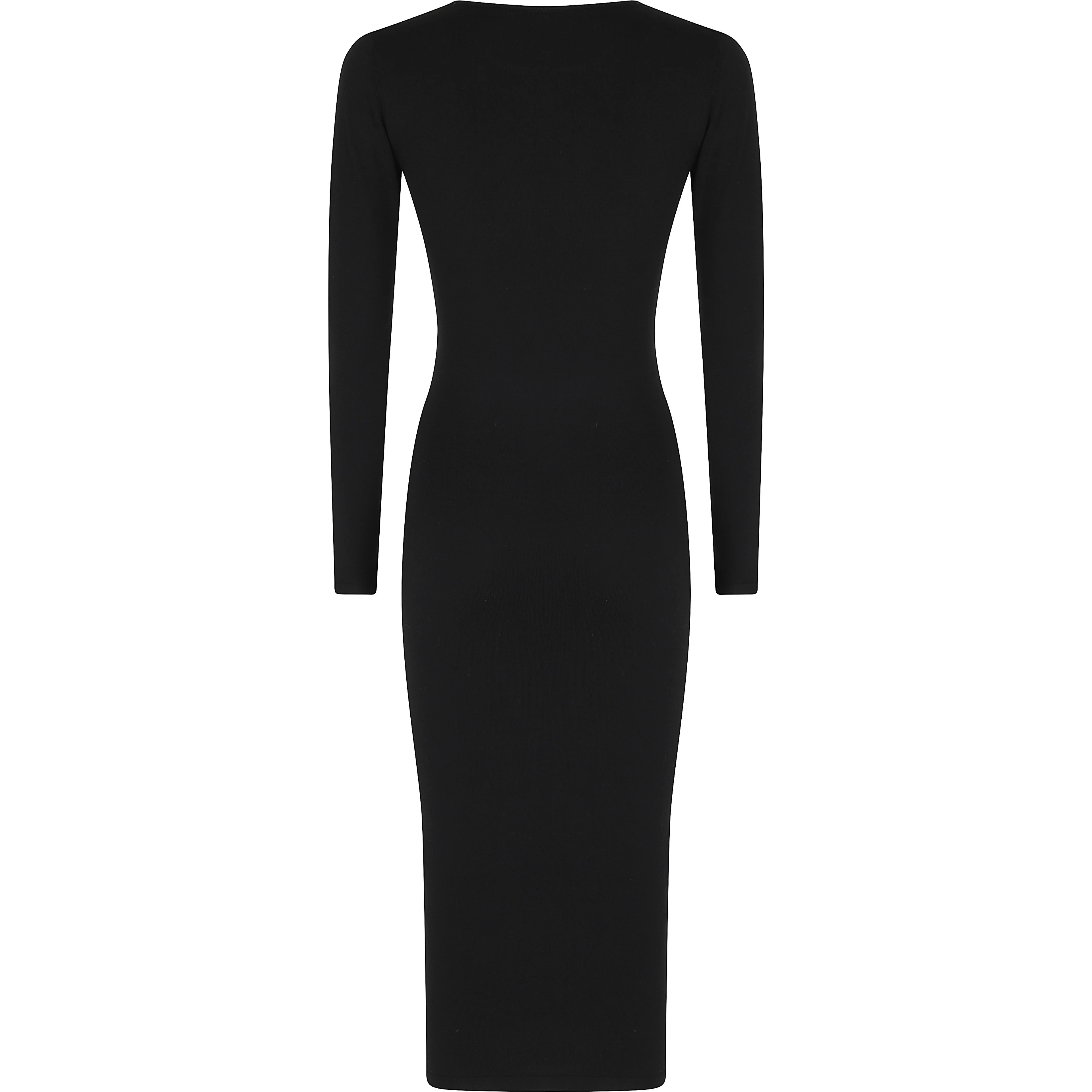 ABITO MIDI SPALLA CUT OFF IN VISCOSA