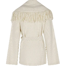 CARDIGAN CON CINTURA E FRANGE