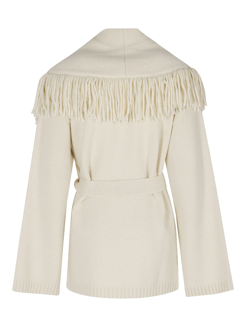 CARDIGAN CON CINTURA E FRANGE