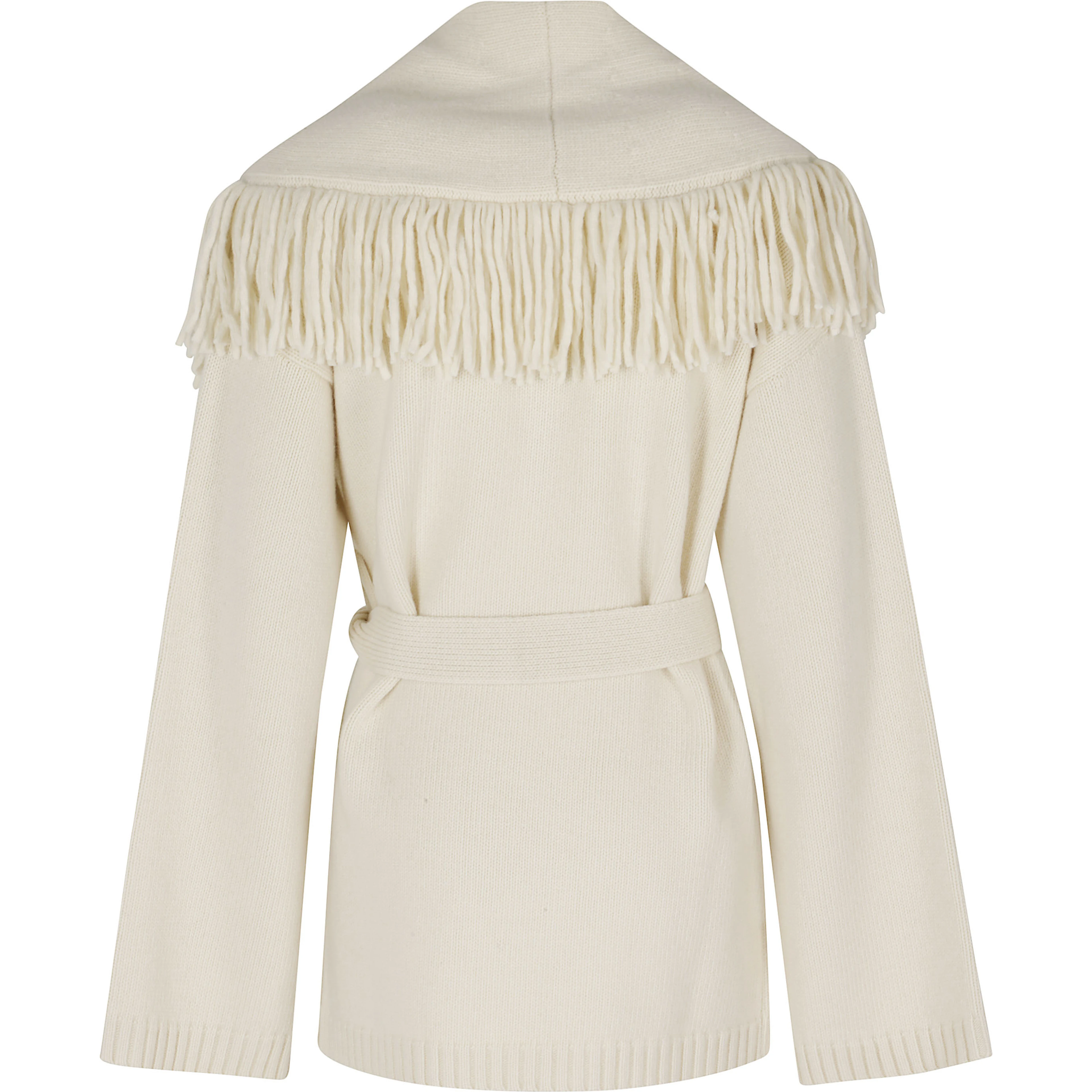 CARDIGAN CON CINTURA E FRANGE