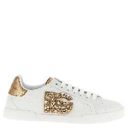 Gold Calfskin Low Top Sneakers