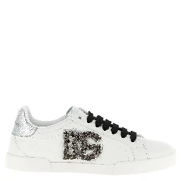 Silver Calfskin Low Top Sneakers
