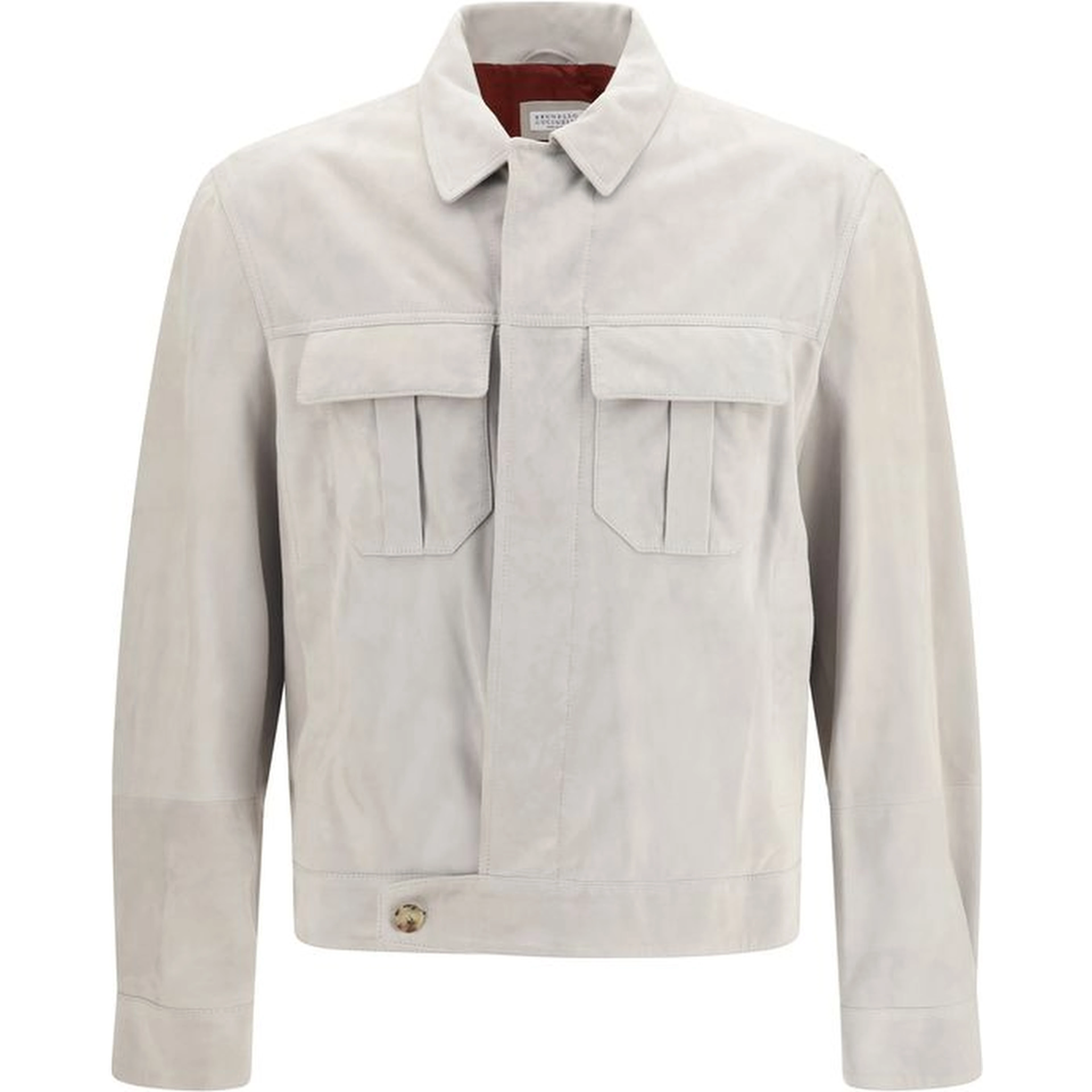 Beige Leather Leather Jacket
