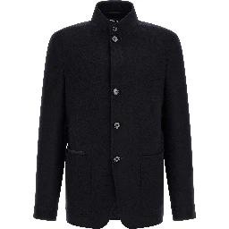 Blue Cashmere Full-Length Jacket