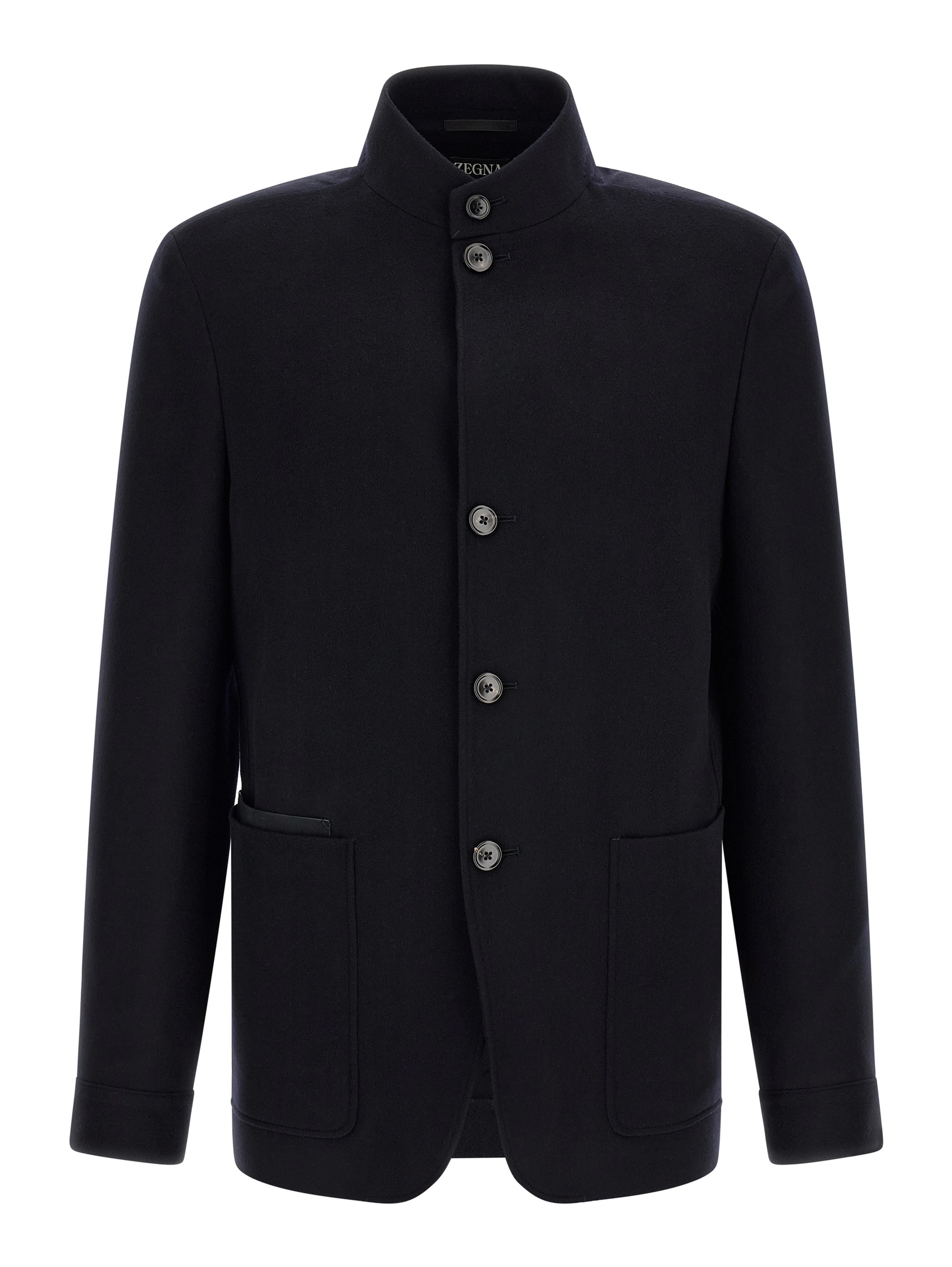 Blue Cashmere Full-Length Jacket