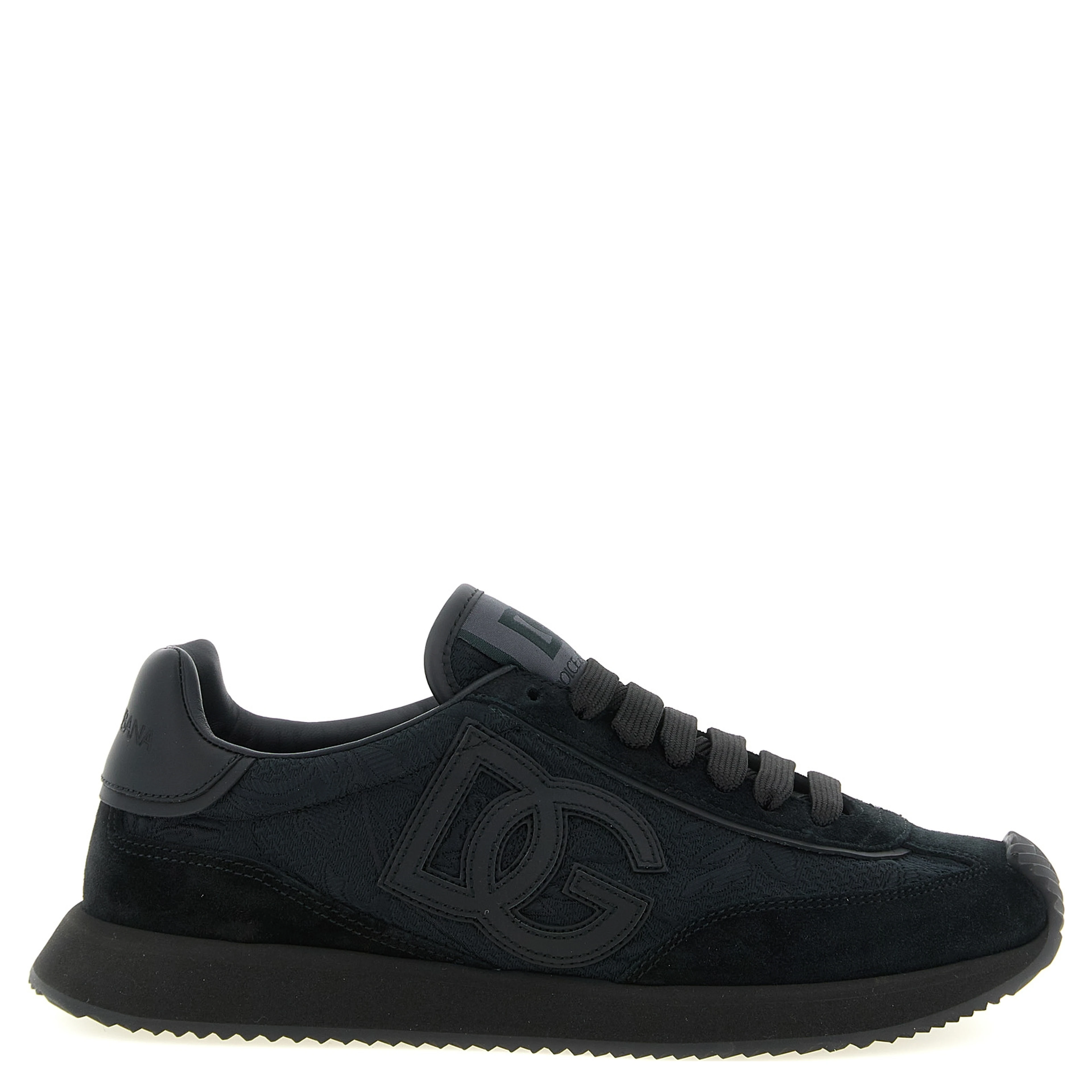 Black Leather Athletic Sneakers