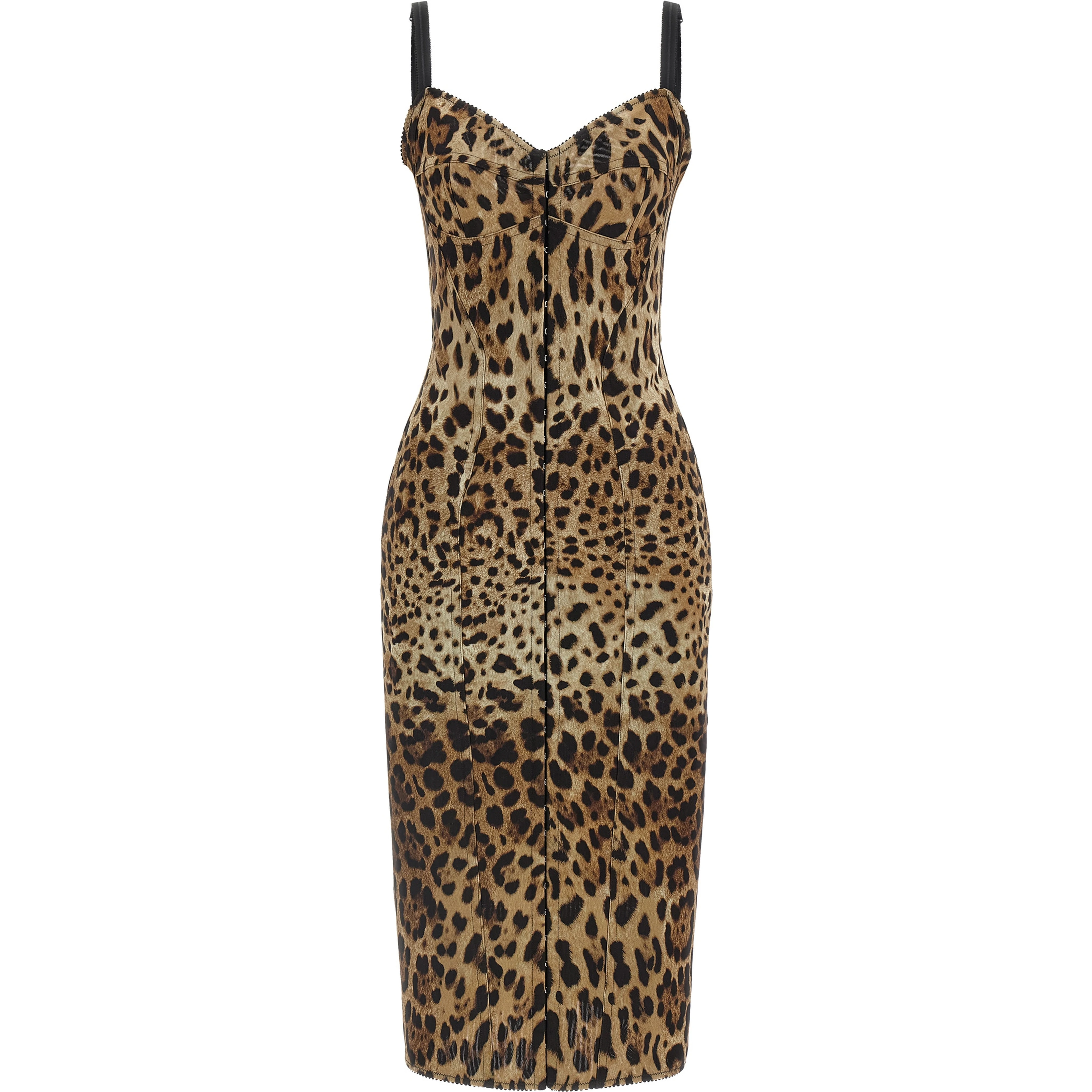 Brown Polyamide Midi Dress