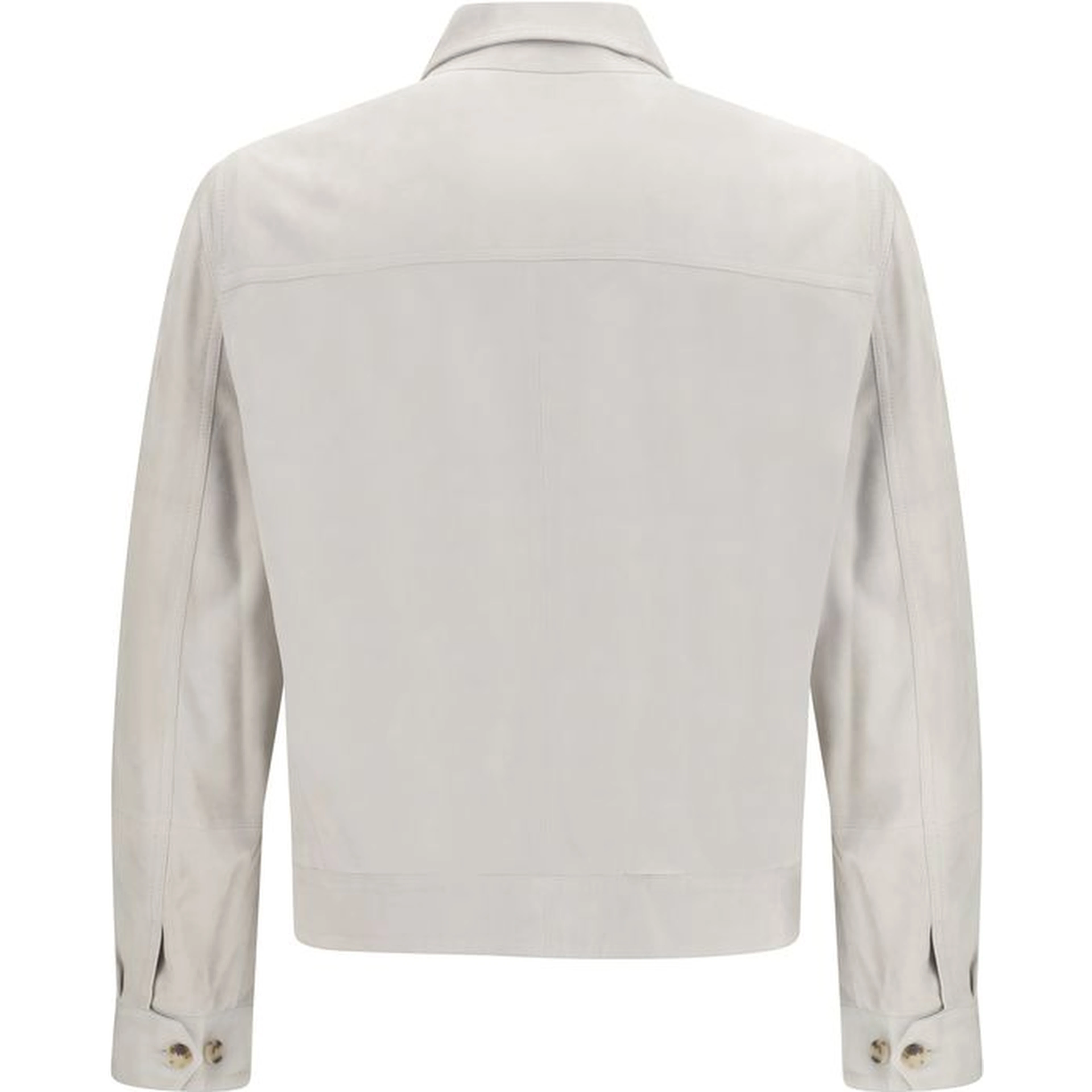 Beige Leather Leather Jacket