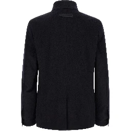 Blue Cashmere Full-Length Jacket