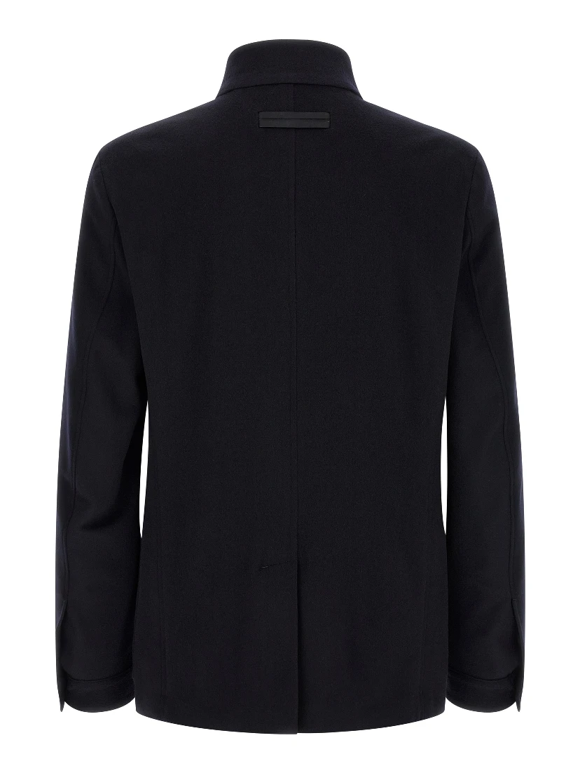 Blue Cashmere Full-Length Jacket