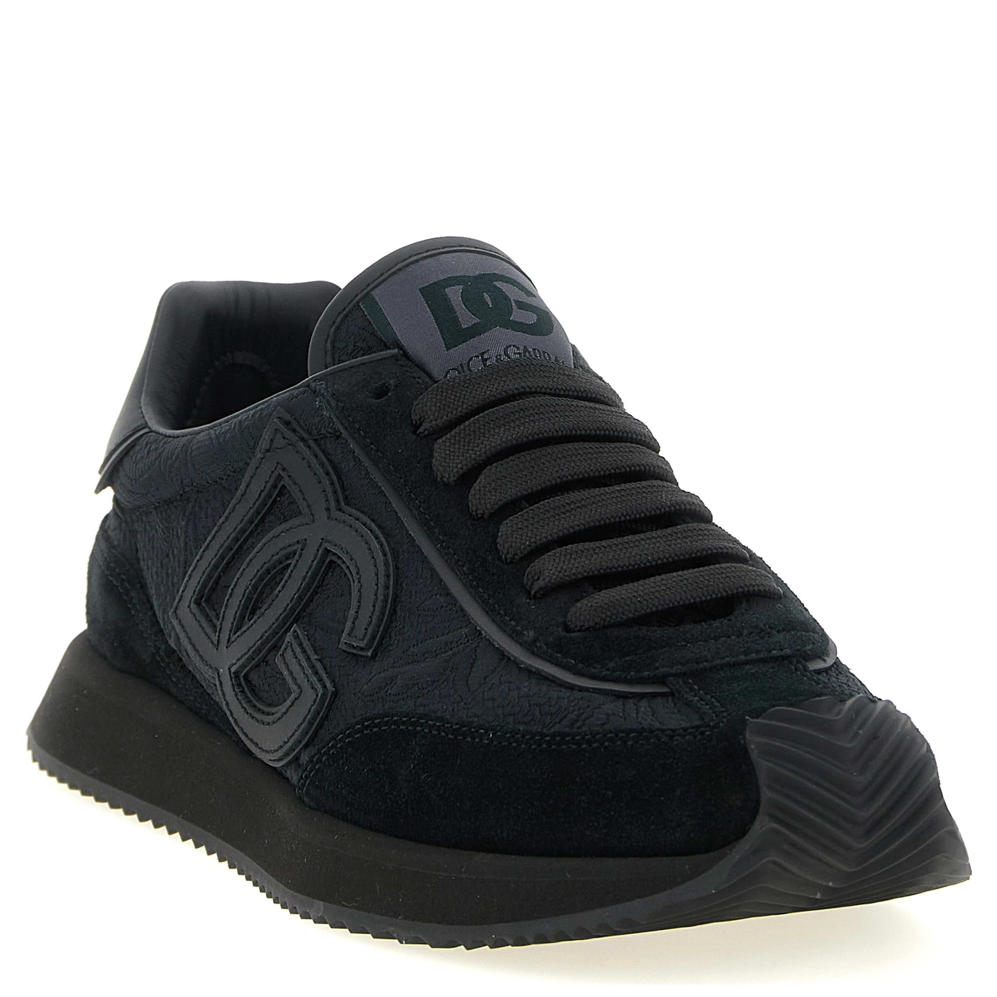 Black Leather Athletic Sneakers