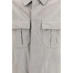 Beige Leather Leather Jacket