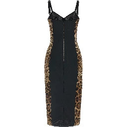Brown Polyamide Midi Dress