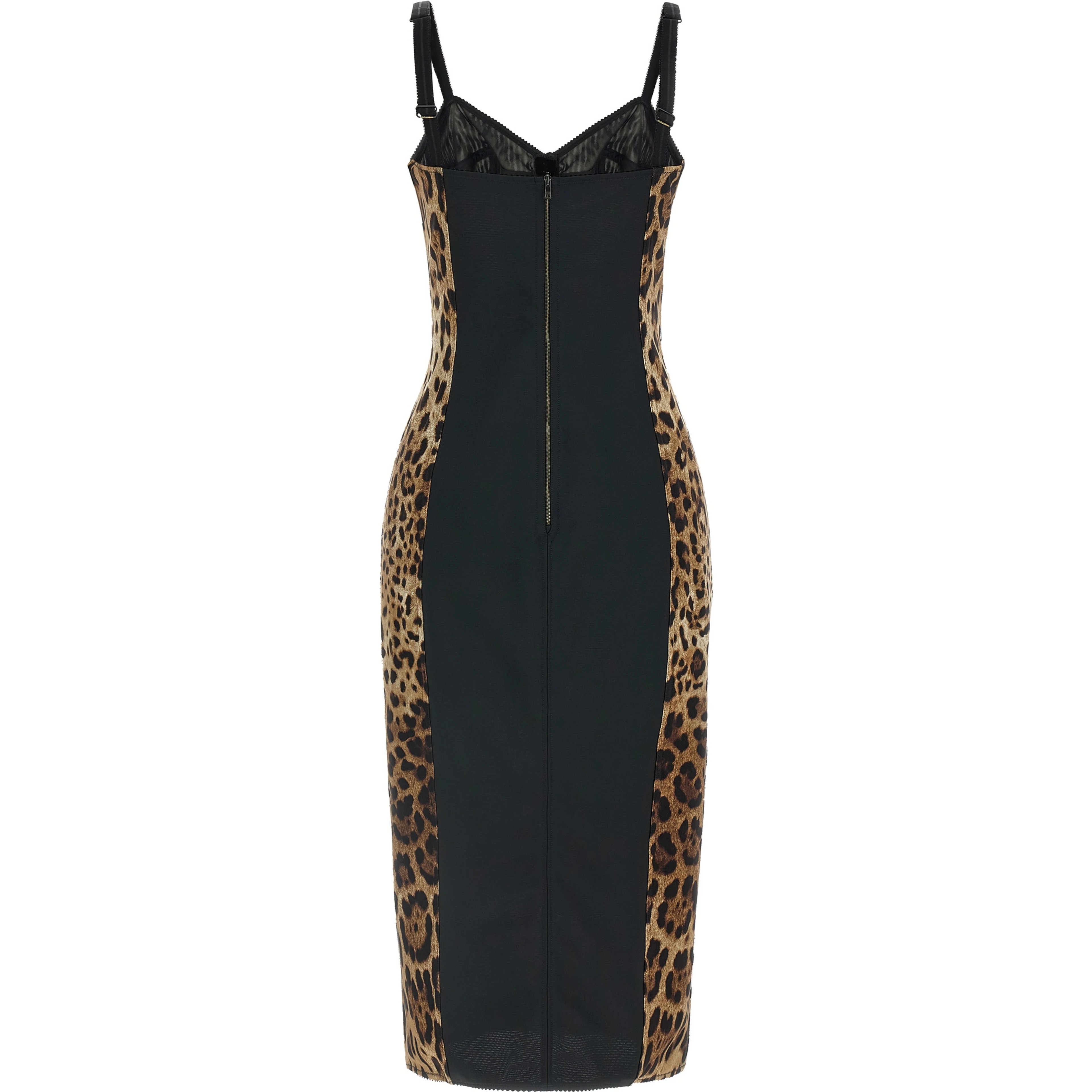 Brown Polyamide Midi Dress