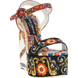 Multicolor Viscose Wedge Sandals