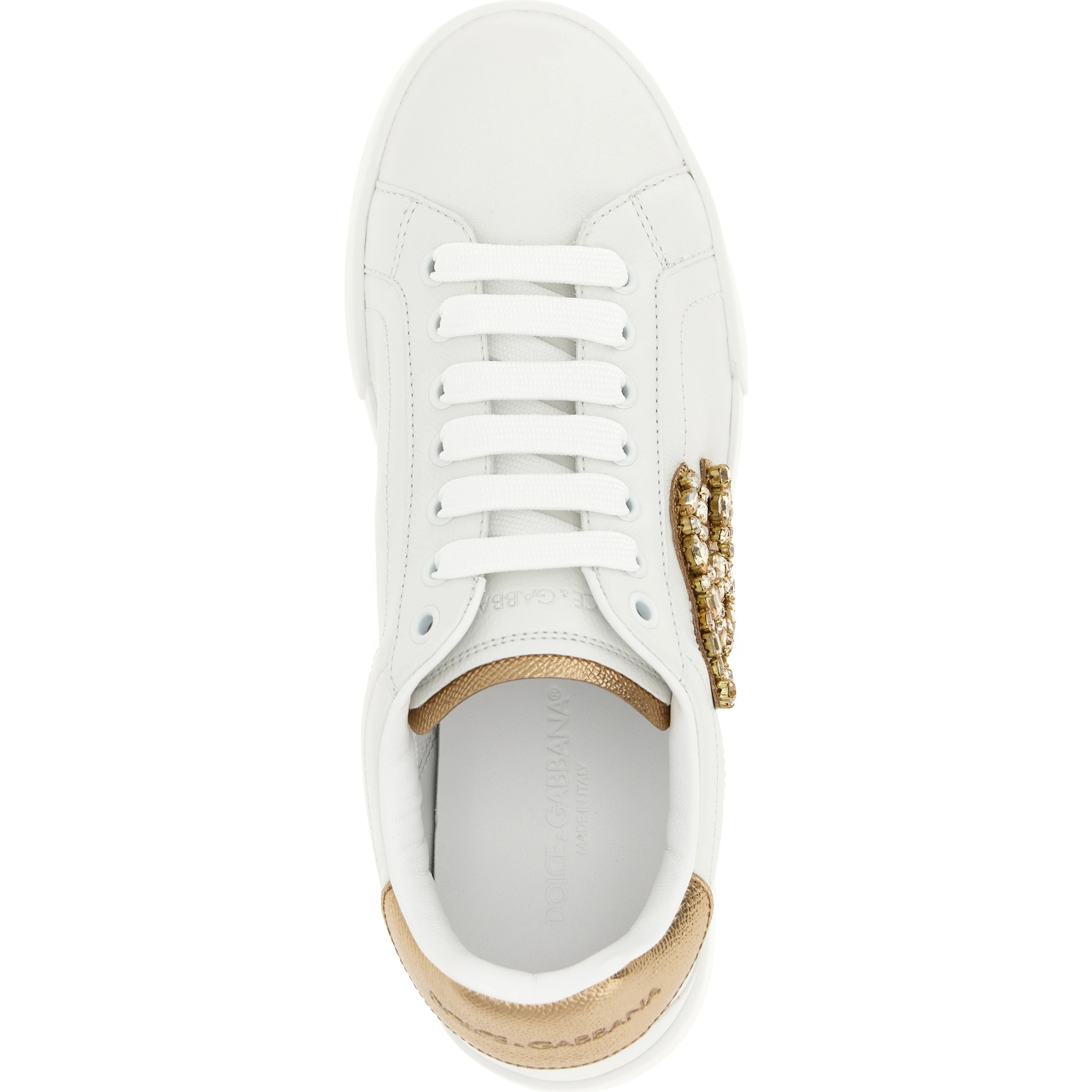 Gold Calfskin Low Top Sneakers