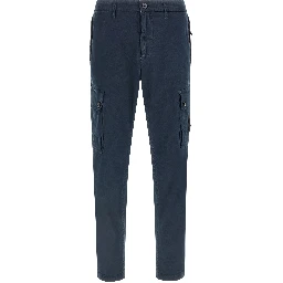 Blue Cotton Cargo Pants