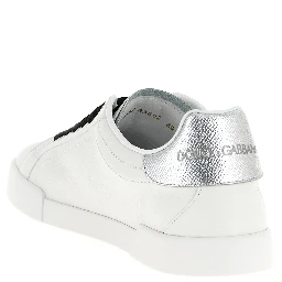 Silver Calfskin Low Top Sneakers