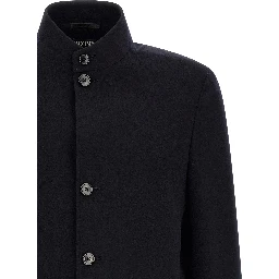 Blue Cashmere Full-Length Jacket