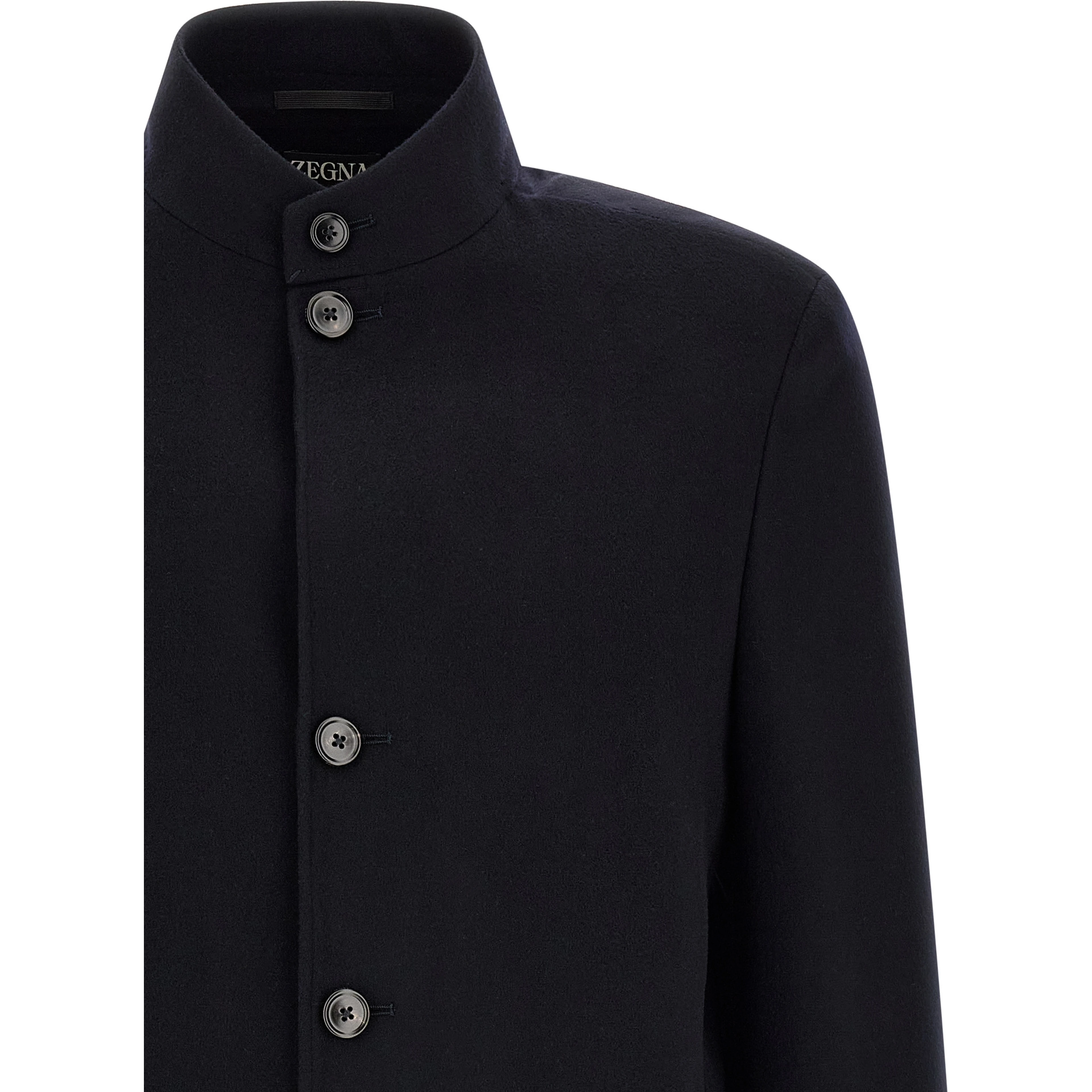 Blue Cashmere Full-Length Jacket