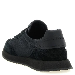 Black Leather Athletic Sneakers
