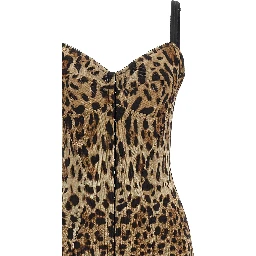 Brown Polyamide Midi Dress