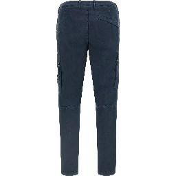 Blue Cotton Cargo Pants