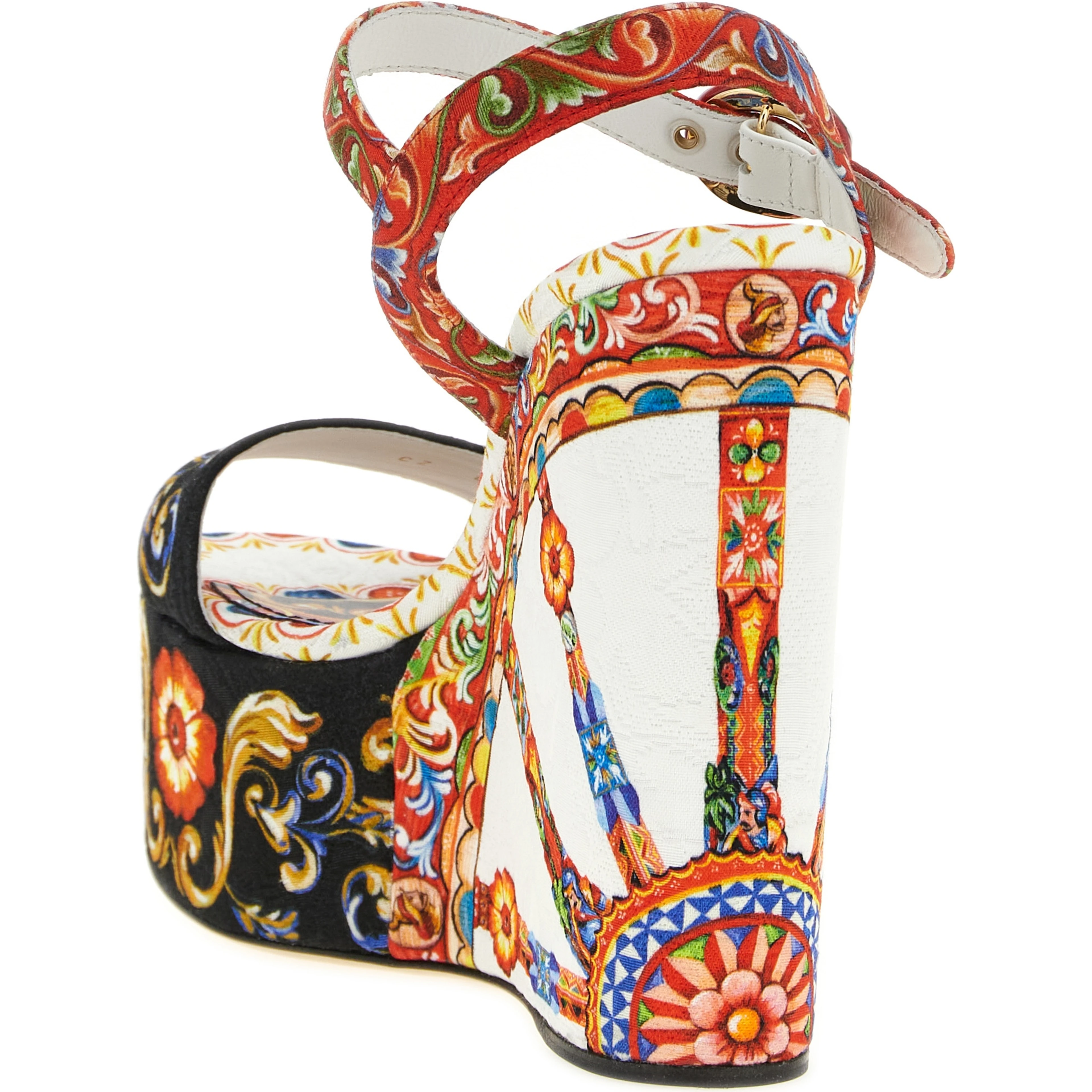 Multicolor Viscose Wedge Sandals