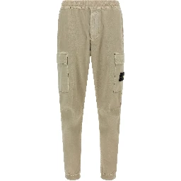 Beige Cotton Cargo Pants
