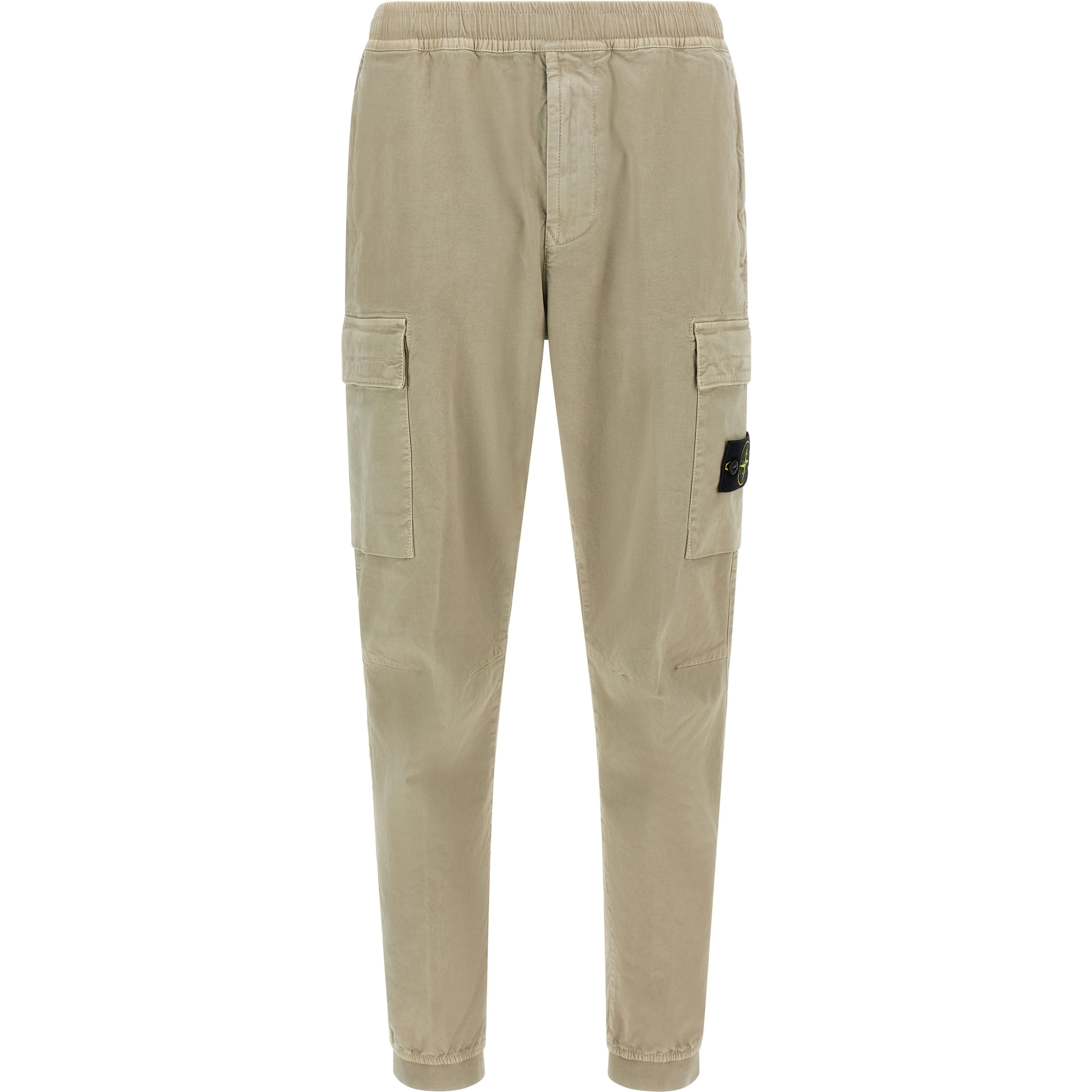 Beige Cotton Cargo Pants
