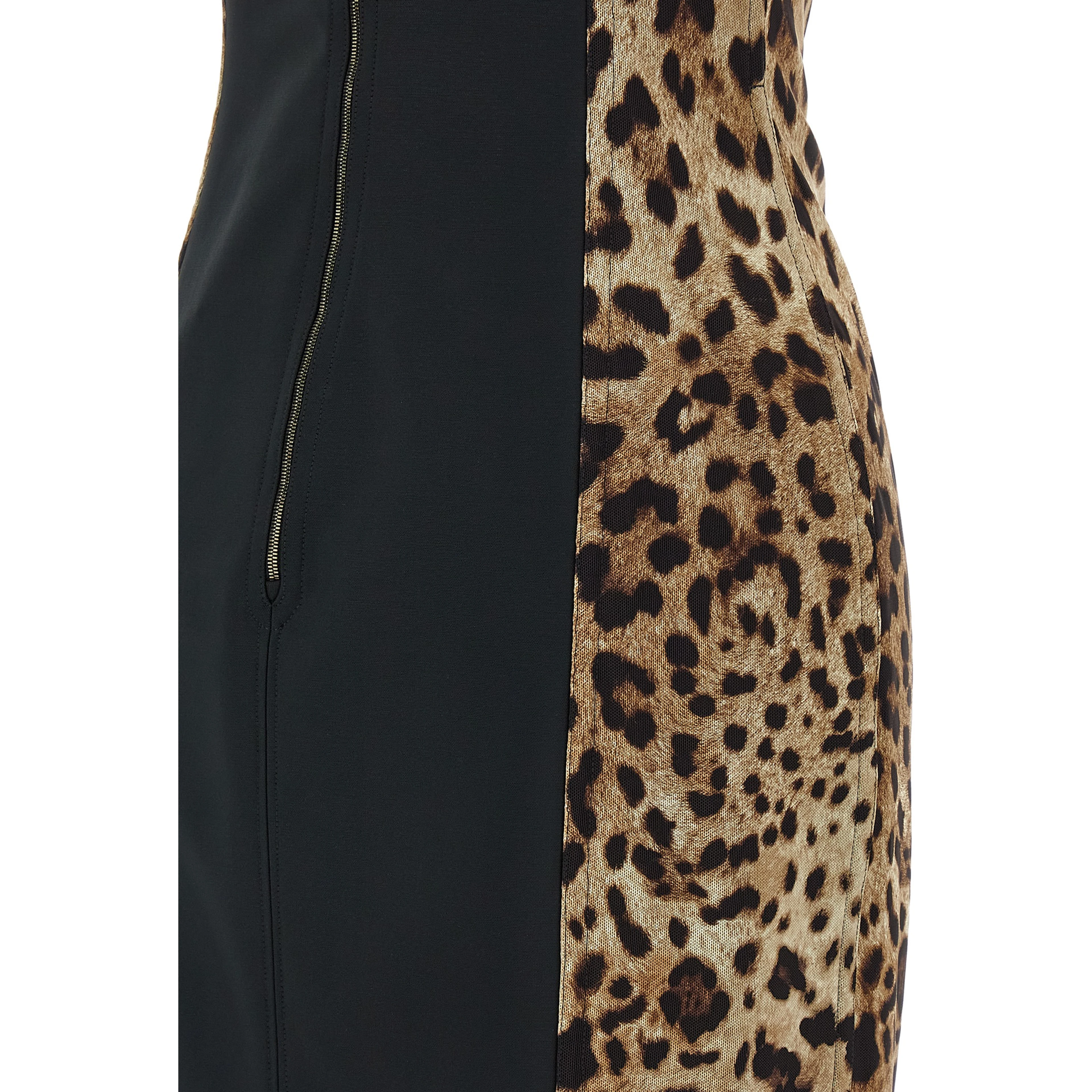 Brown Polyamide Midi Dress