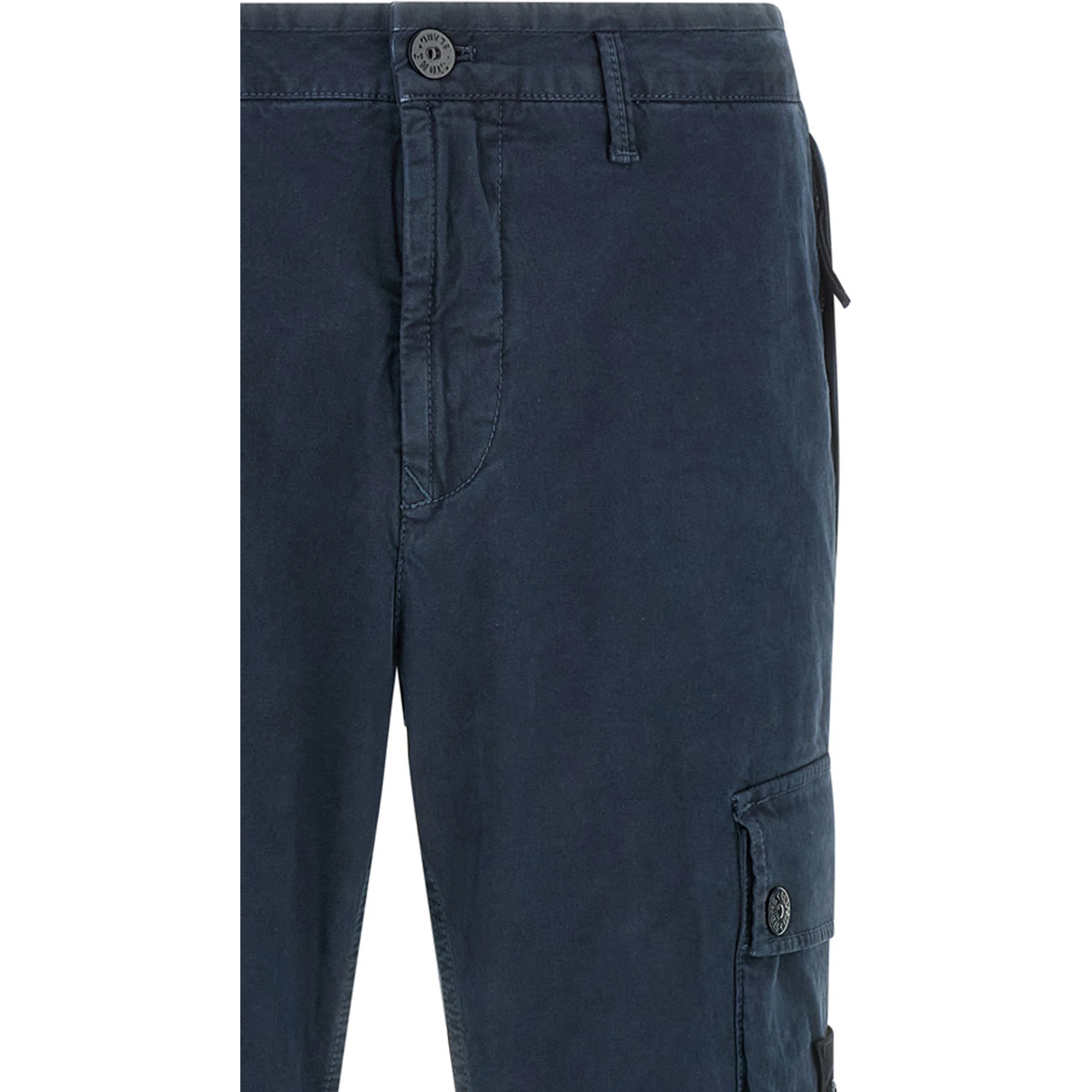 Blue Cotton Cargo Pants