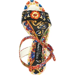 Multicolor Viscose Wedge Sandals