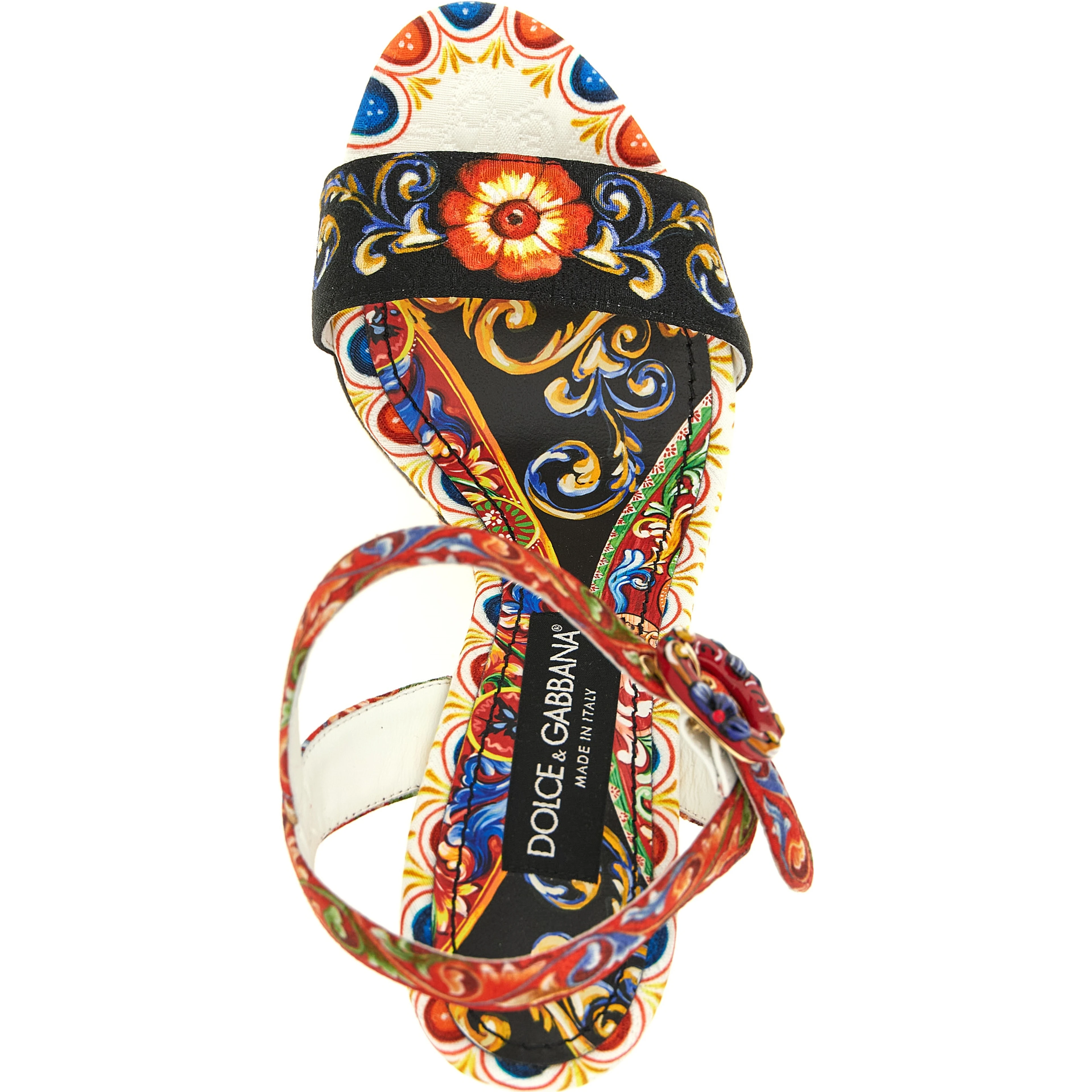 Multicolor Viscose Wedge Sandals